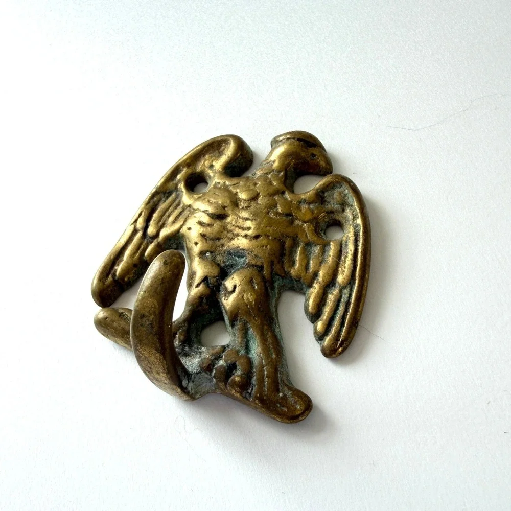 Vintage Solid Brass Eagle Wall Hook Federal Style Patriotic Americana Decor